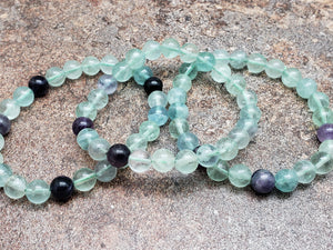 Count of 5 Fluorite Bracelets, 7 inch