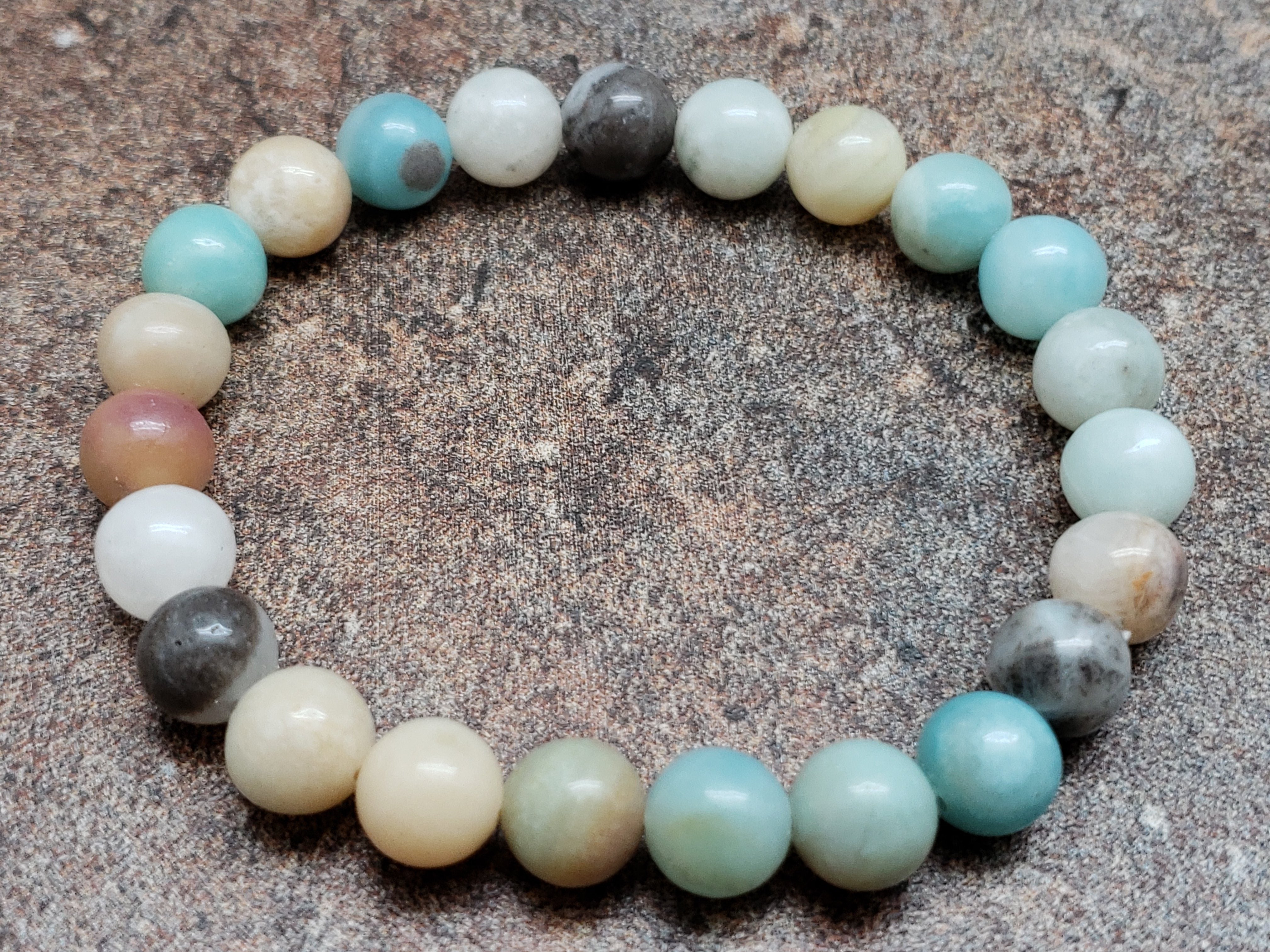 Count of 5 Mixed Amazonite Bracelets, 7 inch