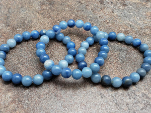 Count of 5 Blue Aventurine Bracelets, 7 inch