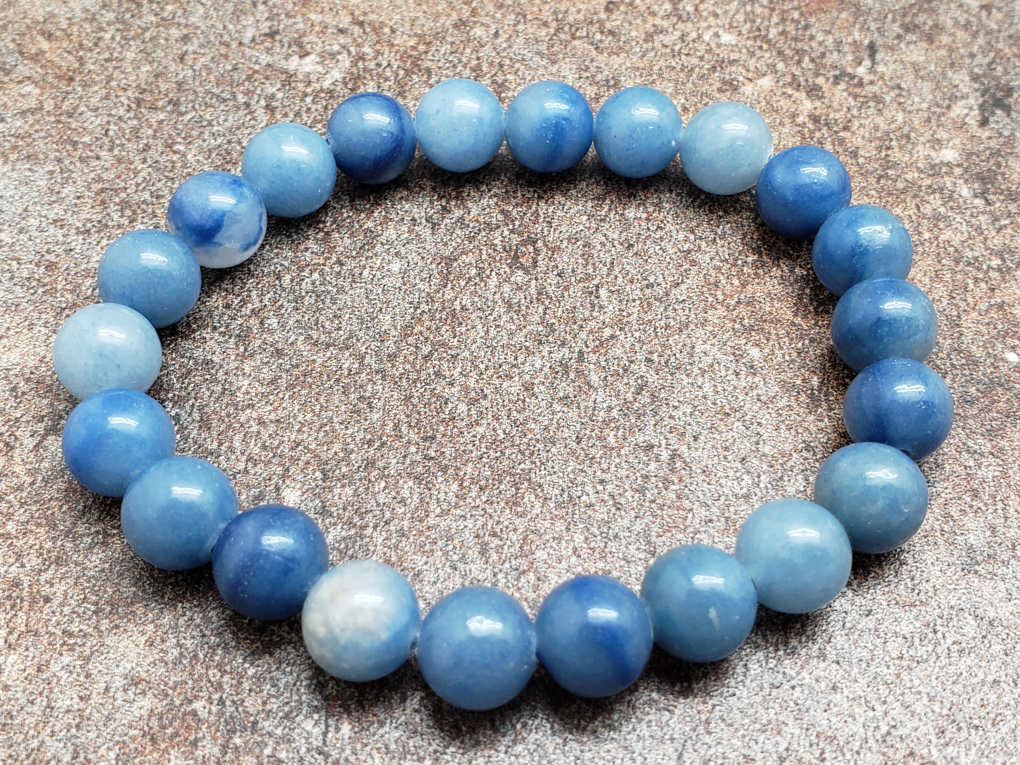 Count of 5 Blue Aventurine Bracelets, 7 inch