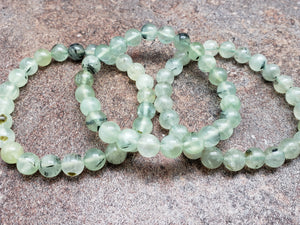 Count of 5 Prehnite Bracelets, 7 inch