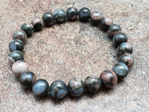 8mm Blue Jasper Bracelet Strand, 7 inch