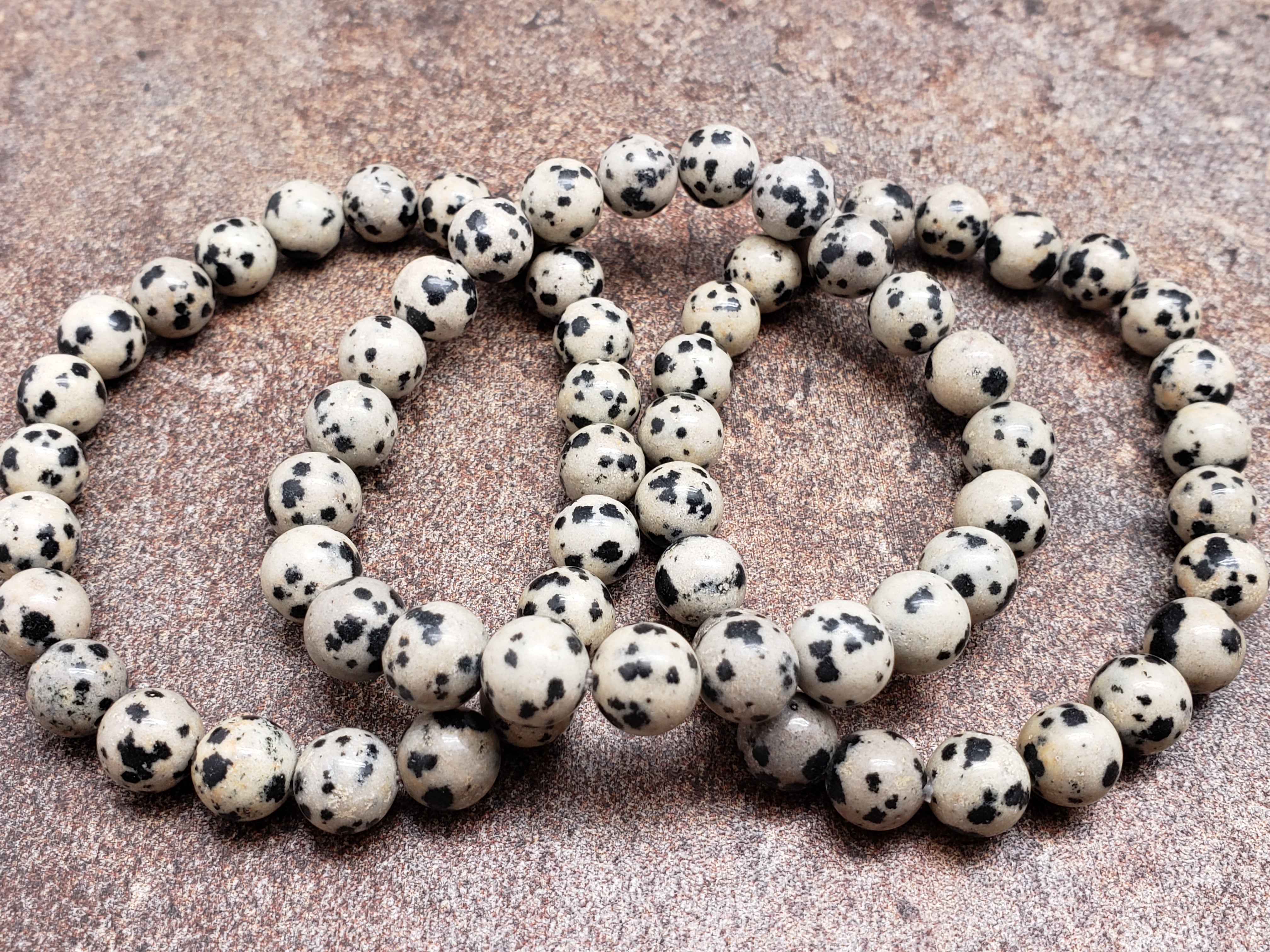 Count of 5 Dalmatian Jasper Bracelets, 7 inch