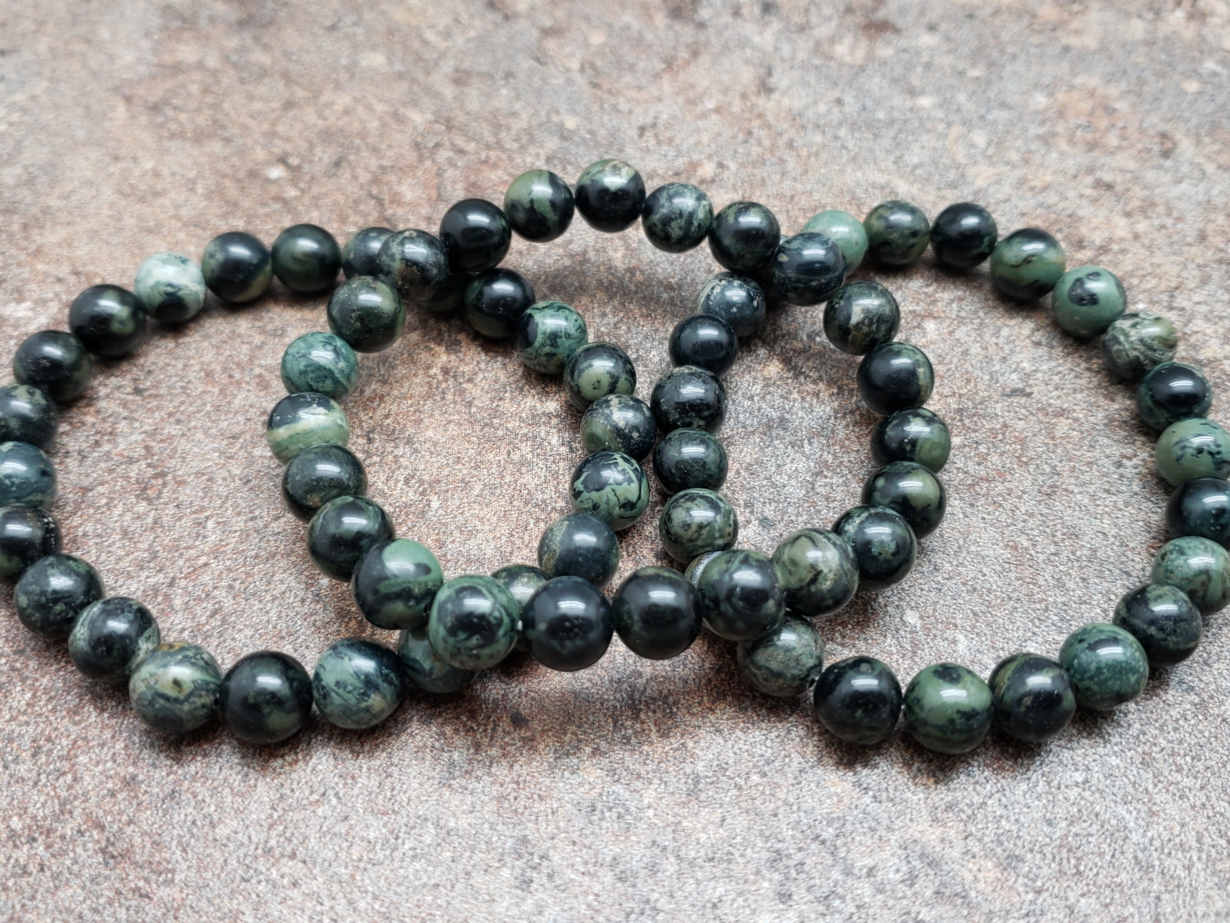 Count of 5 Kambaba Jasper Bracelets, 7 inch