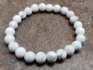 Count of 5 Howlite Bracelets, 7 inch