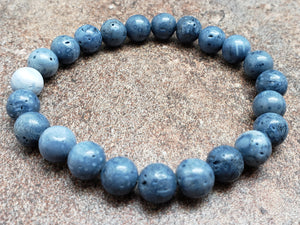 Count of 5 8mm Blue Coral Bracelets, 7 inch