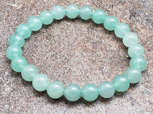 Count of 5 Green Aventurine Bracelets, 7 inch