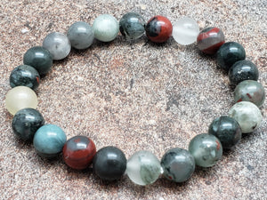 Count of 5 African Bloodstone Bracelets, 7 inch