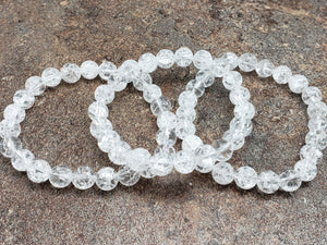 Count of 5 Cracked Quartz Bracelets, 7 inch