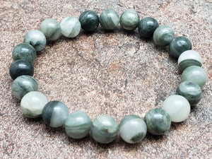 8mm Grassy Jasper Bracelet Strand, 7 inch