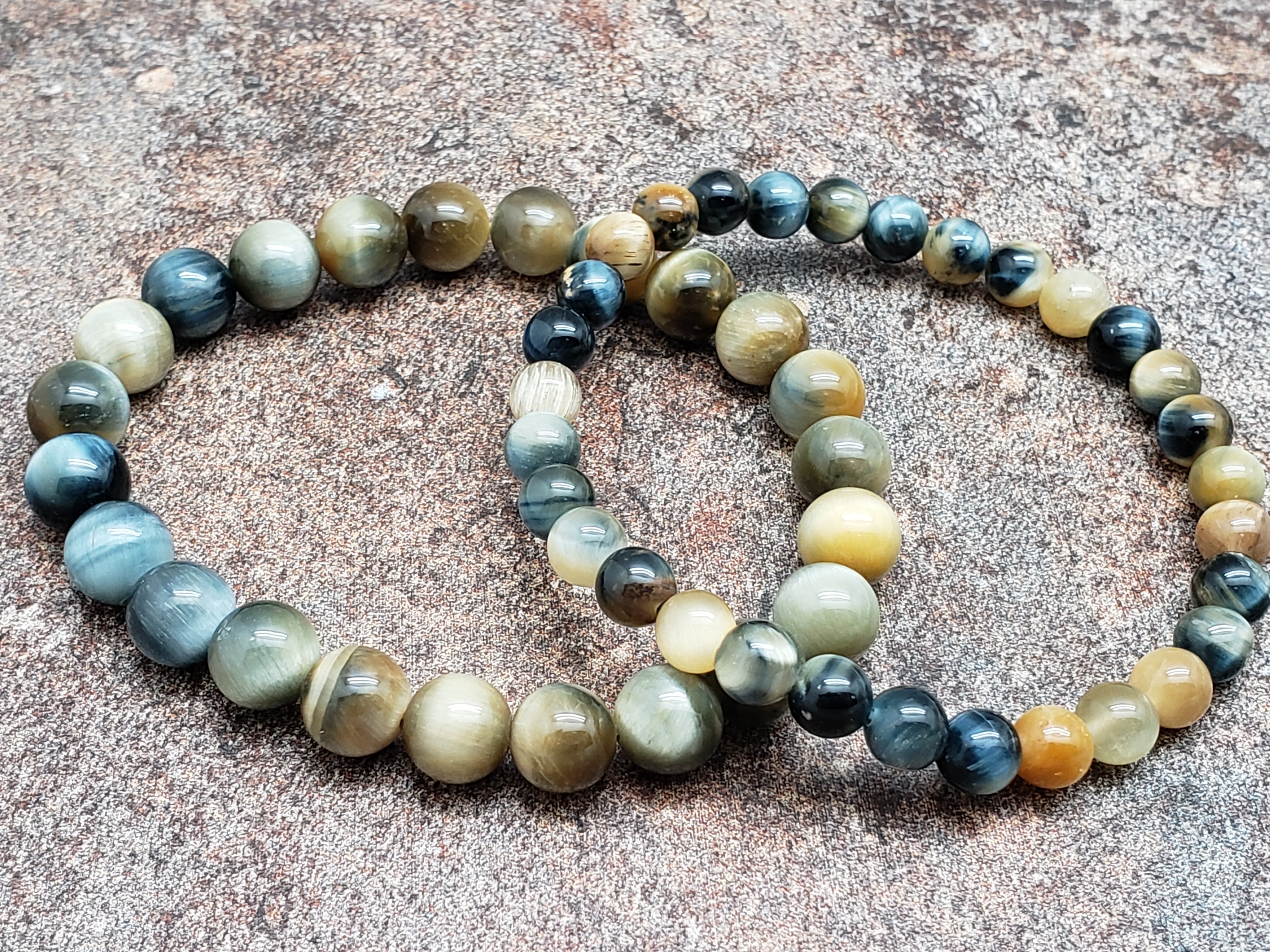 Count of 5 Dream Tiger Eye Bracelets, 7 inch