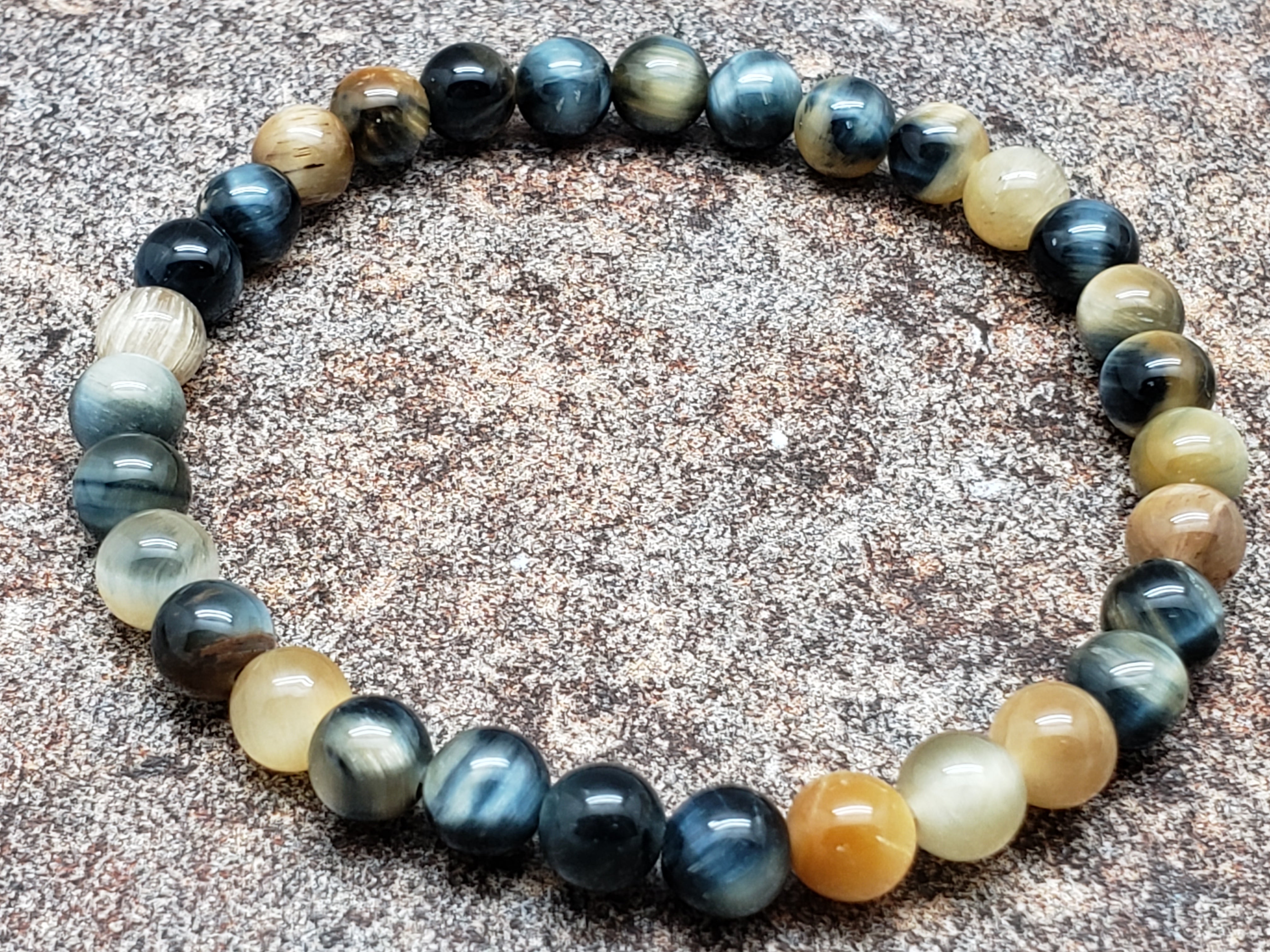 Count of 5 Dream Tiger Eye Bracelets, 7 inch