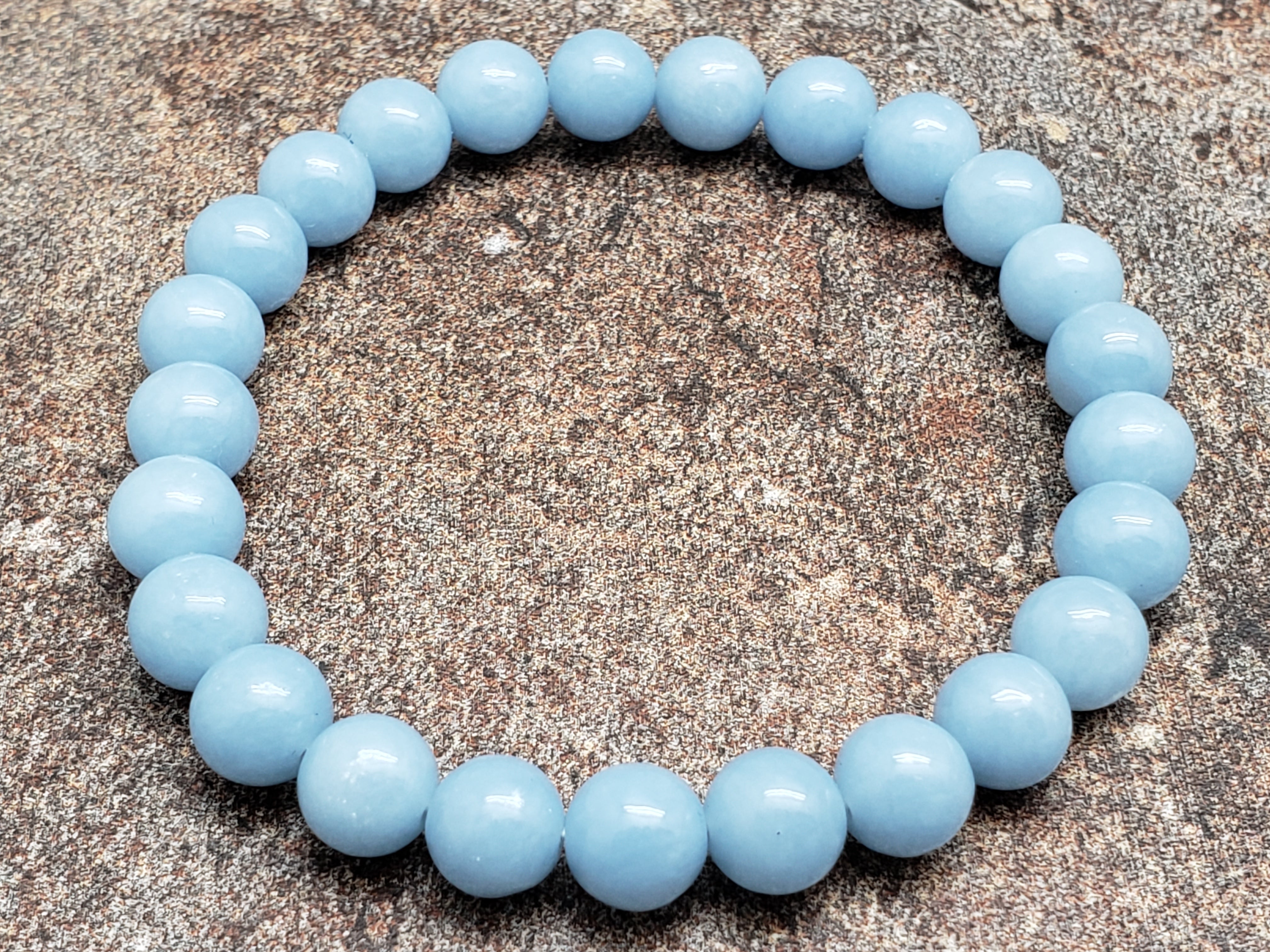 Count of 5 Angelite Bracelets, 7 inch