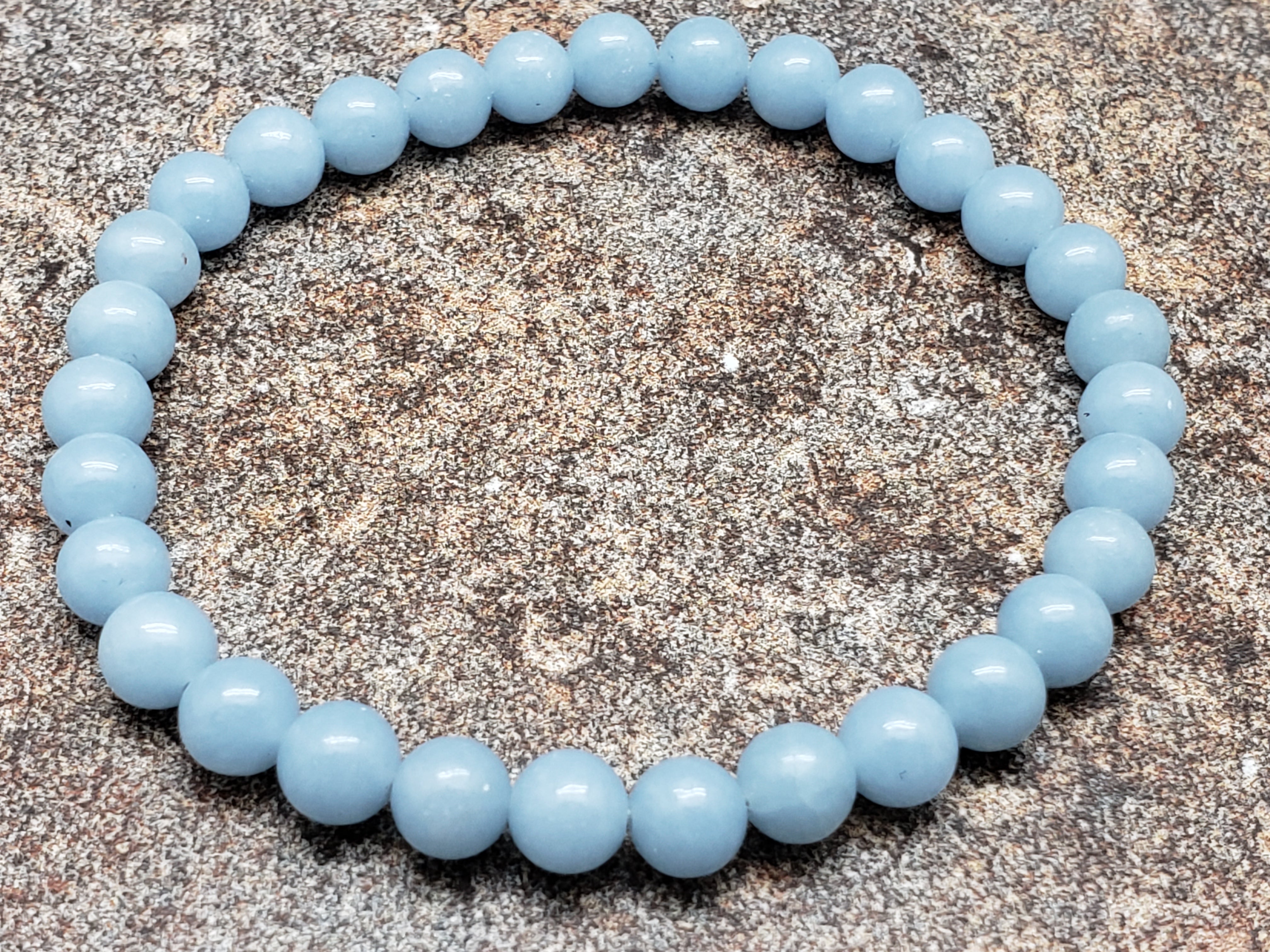 Count of 5 Angelite Bracelets, 7 inch