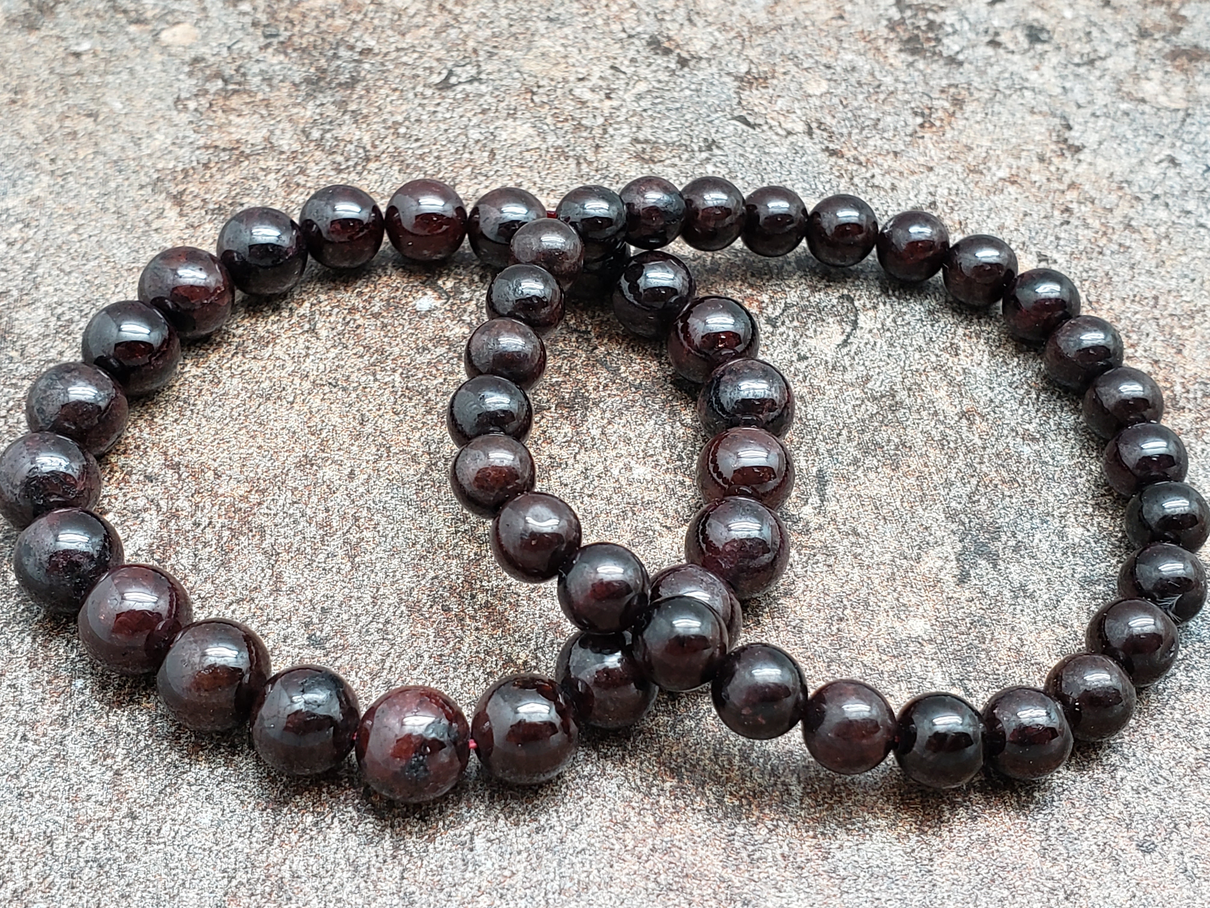 Count of 5 Garnet Bracelets, 7 inch