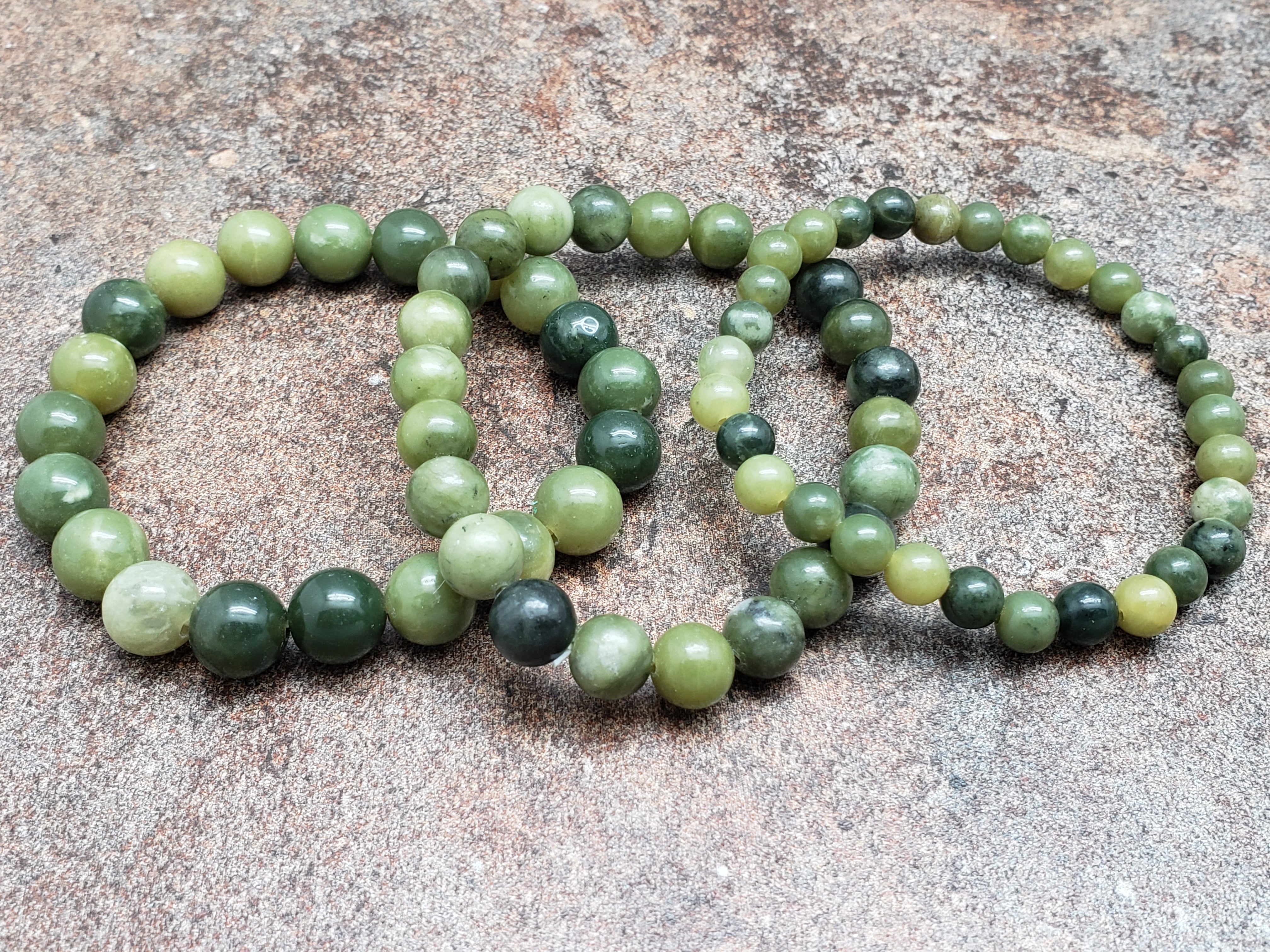 Count of 5 Canadian Jade Bracelets, 7 inch