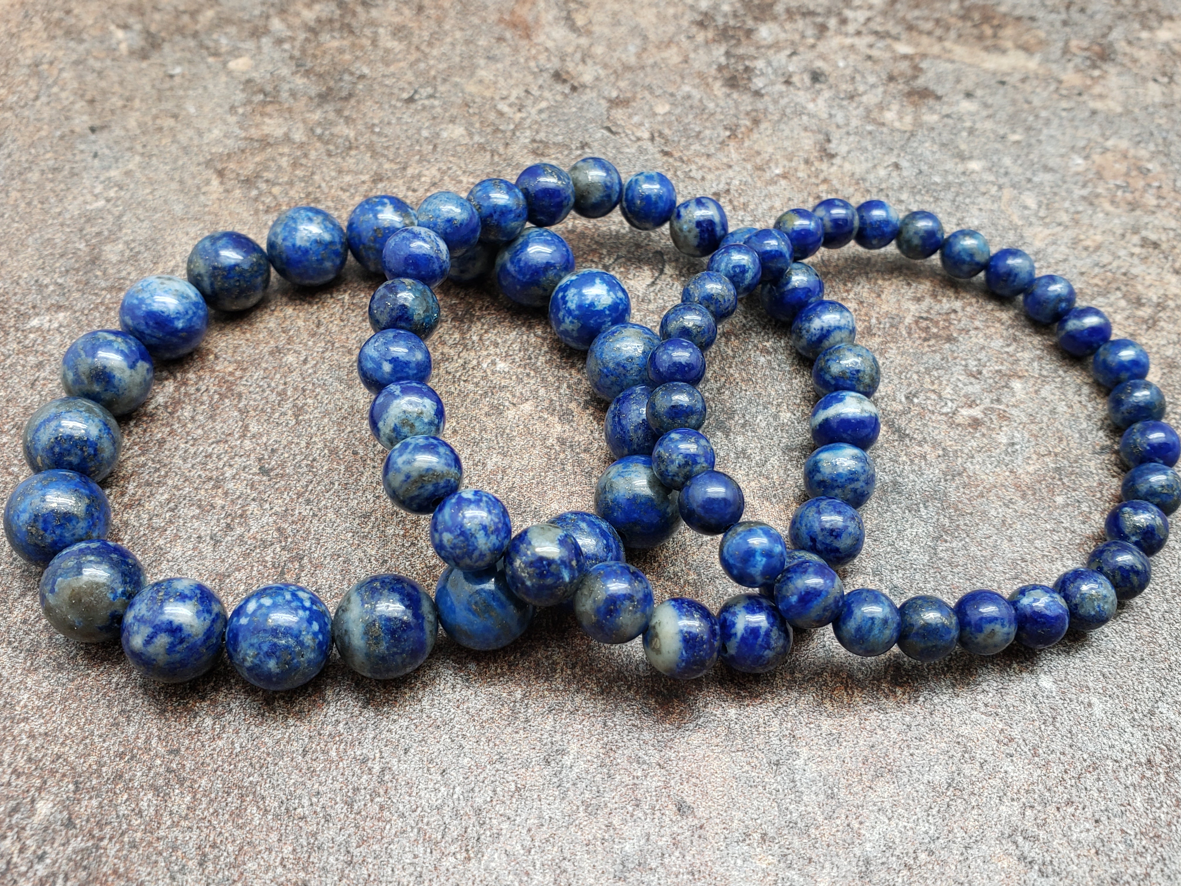 Count of 5 Lapis Lazuli Bracelets, 7 inch