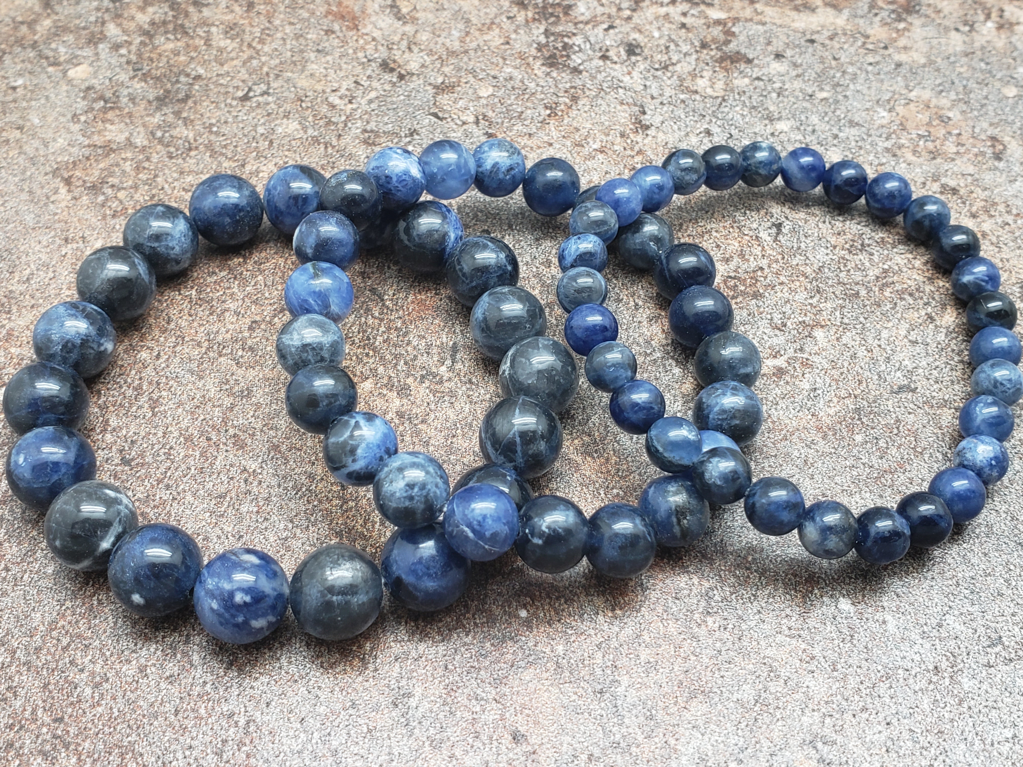 Count of 5 Sodalite Bracelets, 7 inch