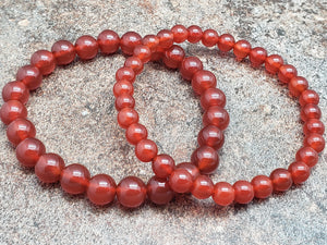 Count of 5 Carnelian Bracelets, 7 inch