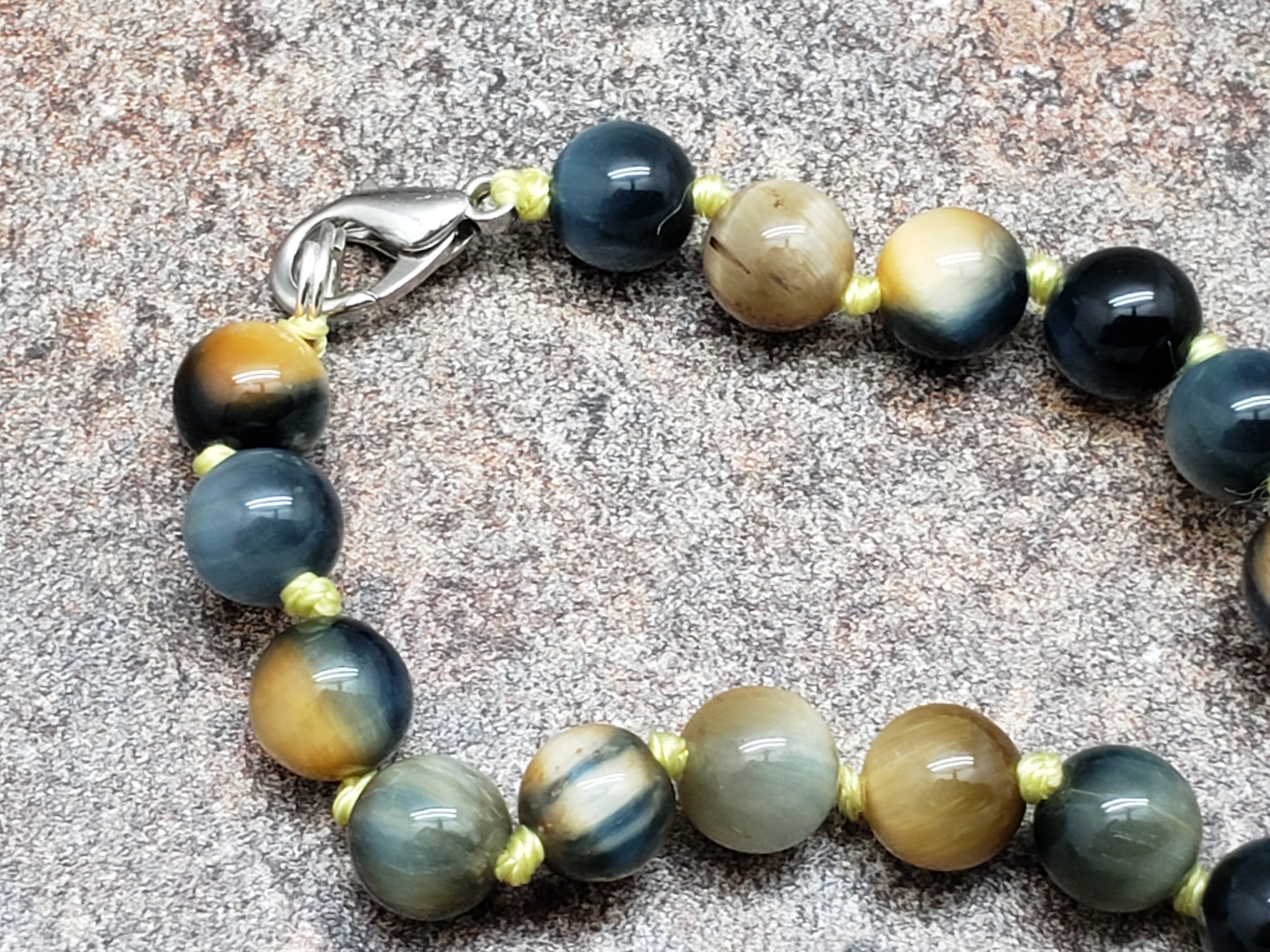 Dream Tiger Eye Hand Knotted Necklace with Lobster Claw Clasp