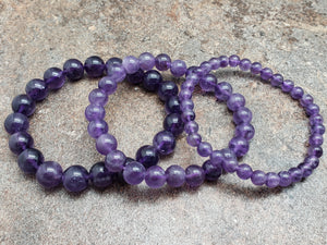 Count of 5 Amethyst Bracelets, 7 inch