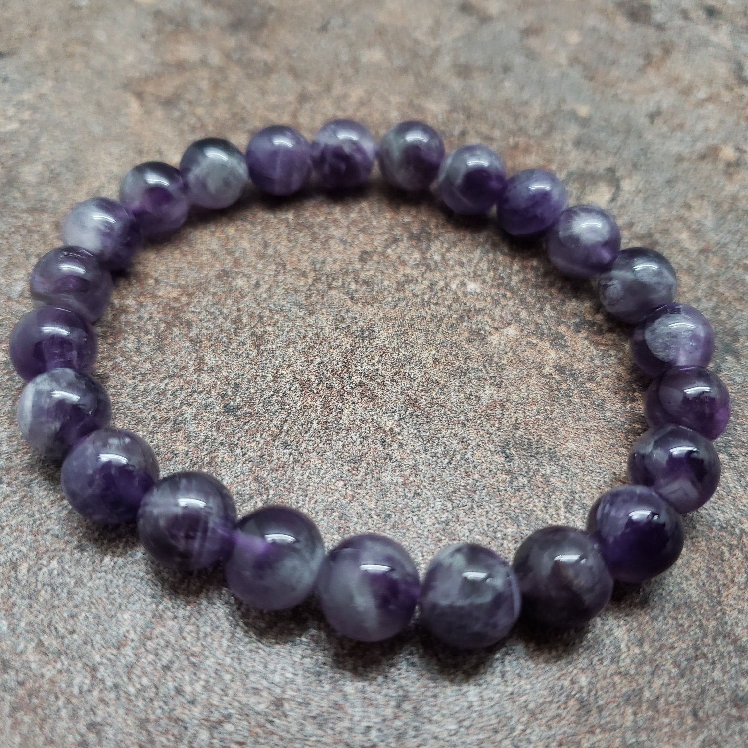 Count of 5 Sage Amethyst Bracelets, 7 inch