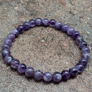 Count of 5 Sage Amethyst Bracelets, 7 inch