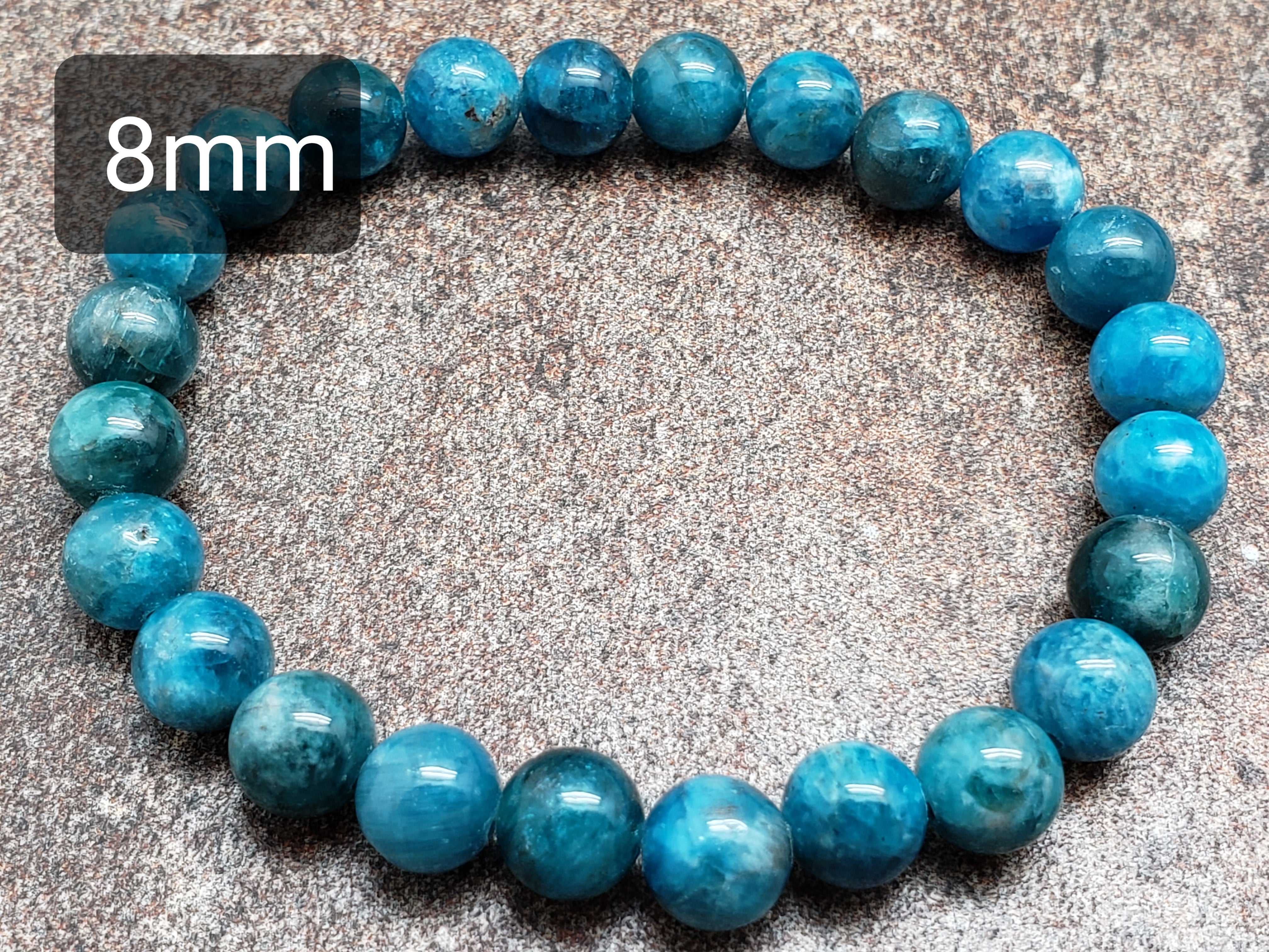 Count of 5 Blue Apatite Bracelets, 7 inch