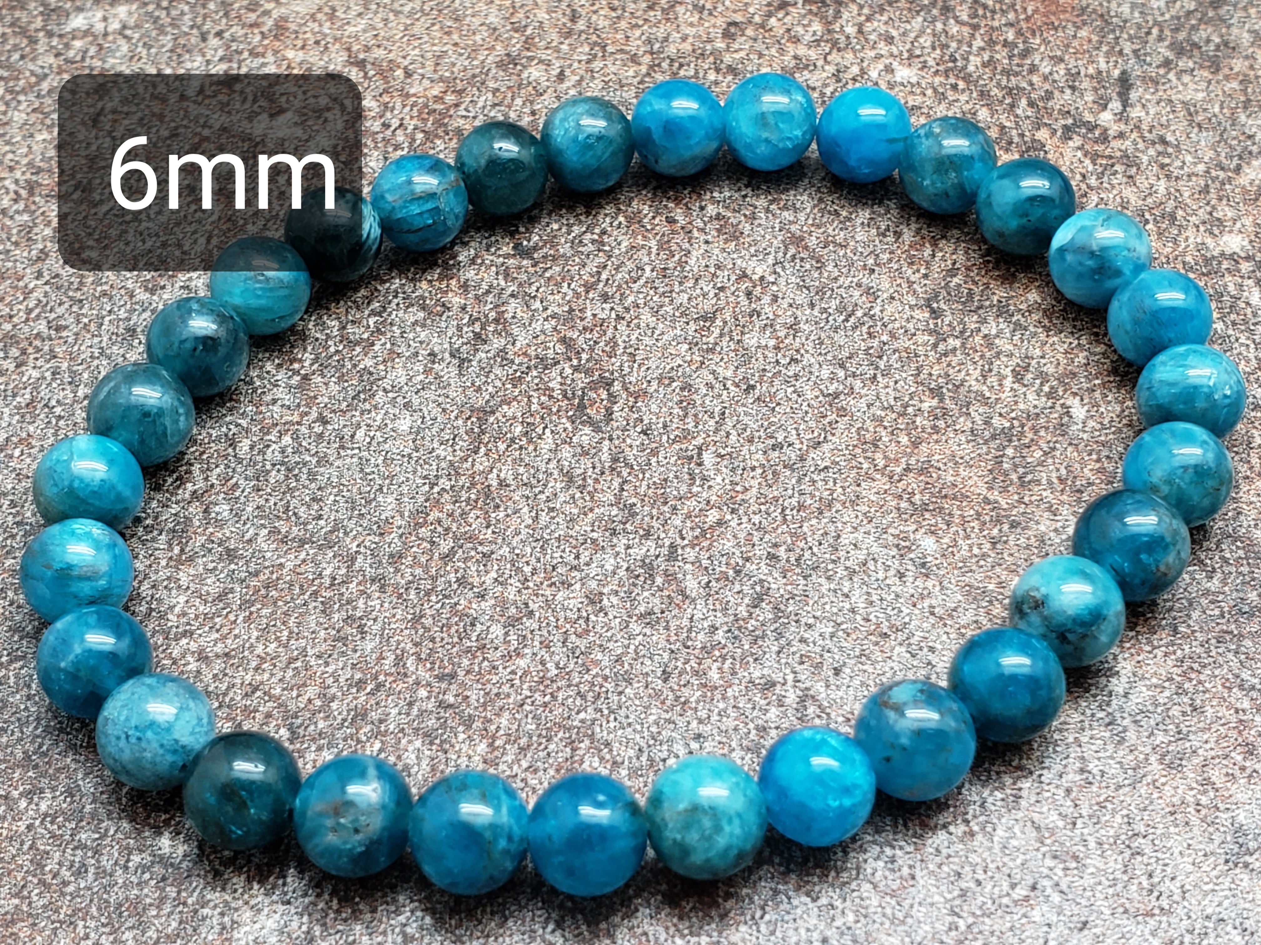 Count of 5 Blue Apatite Bracelets, 7 inch