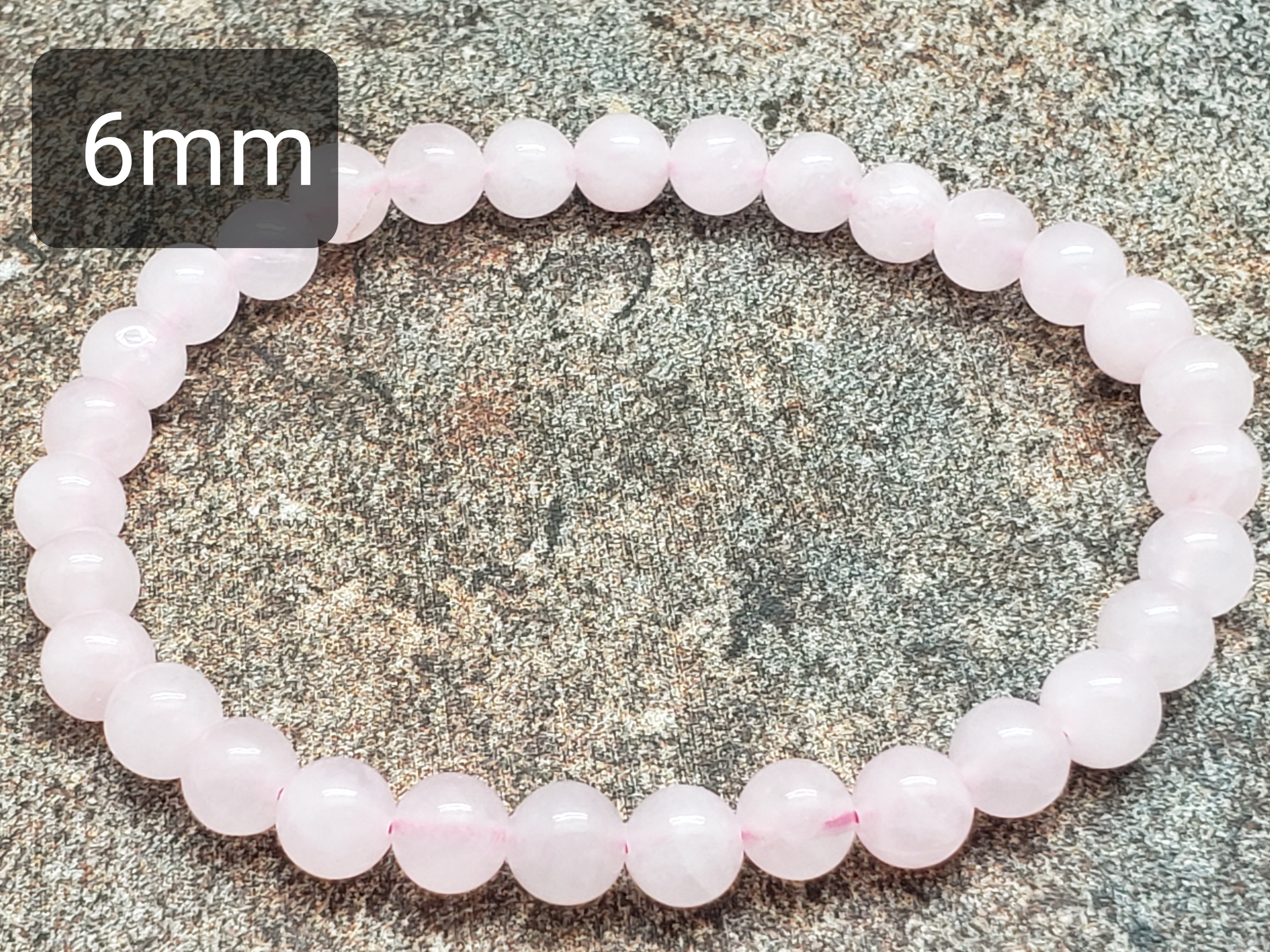 Count of 5 Rose Quartz Bracelets, 7 inch