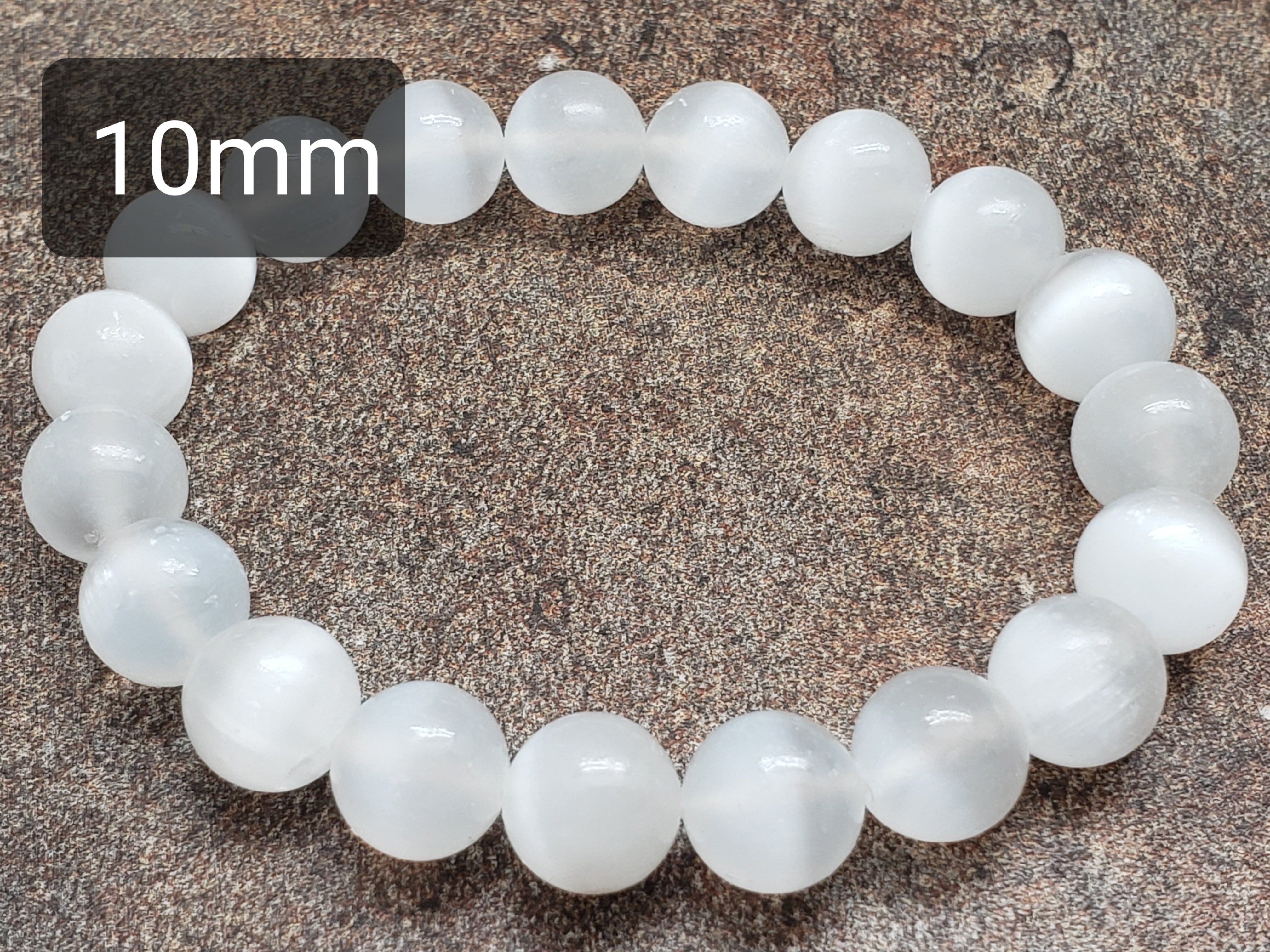 Count of 5 Selenite Bracelets, 7 inch