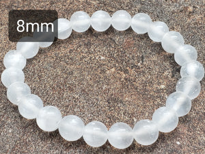 Count of 5 Selenite Bracelets, 7 inch