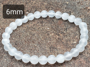 Count of 5 Selenite Bracelets, 7 inch