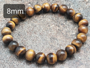 Count of 5 Yellow Tiger Eye Bracelets, 7 inch