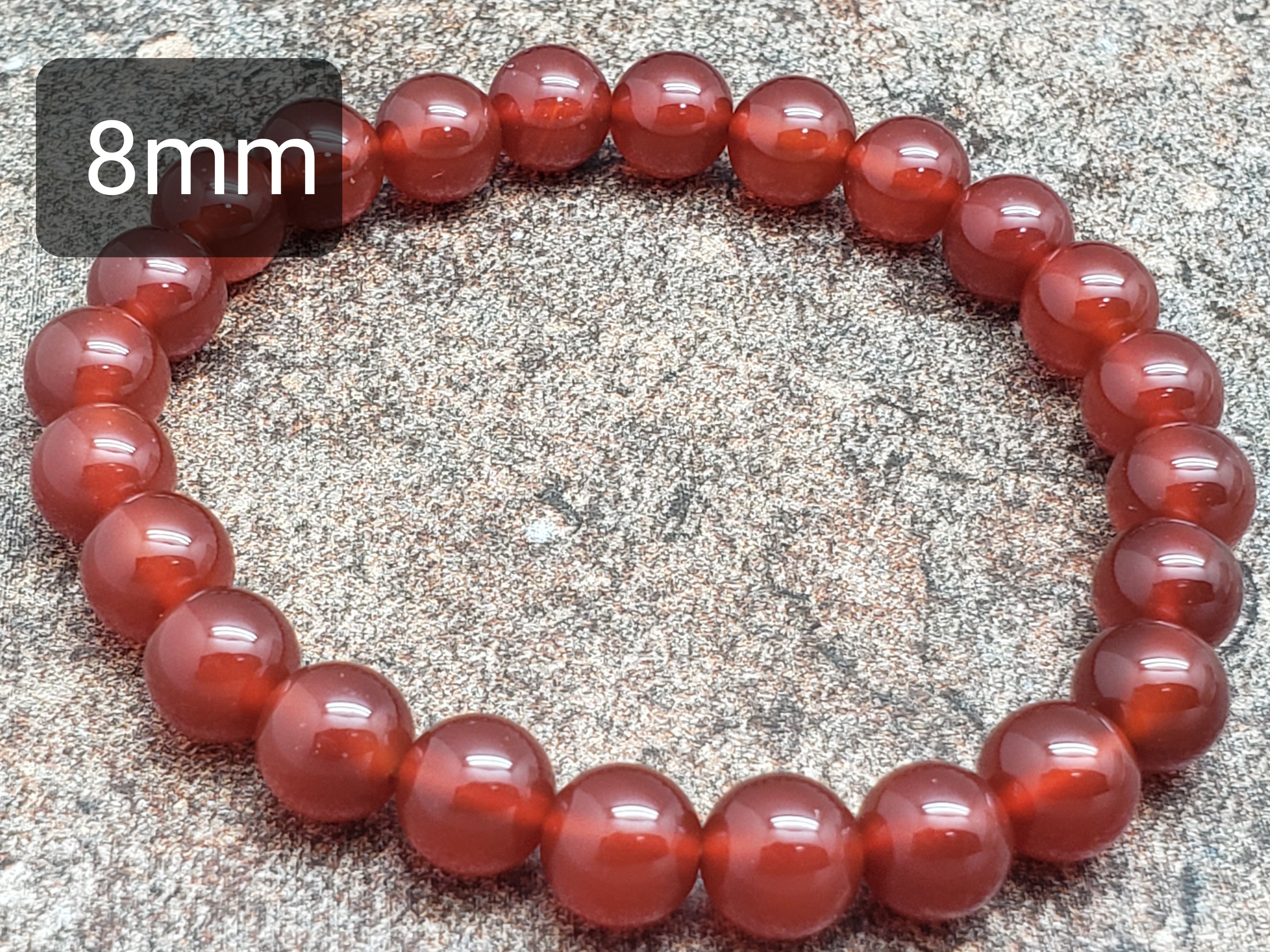 Count of 5 Carnelian Bracelets, 7 inch