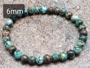 Count of 5 African Turquoise Bracelets, 7 inch