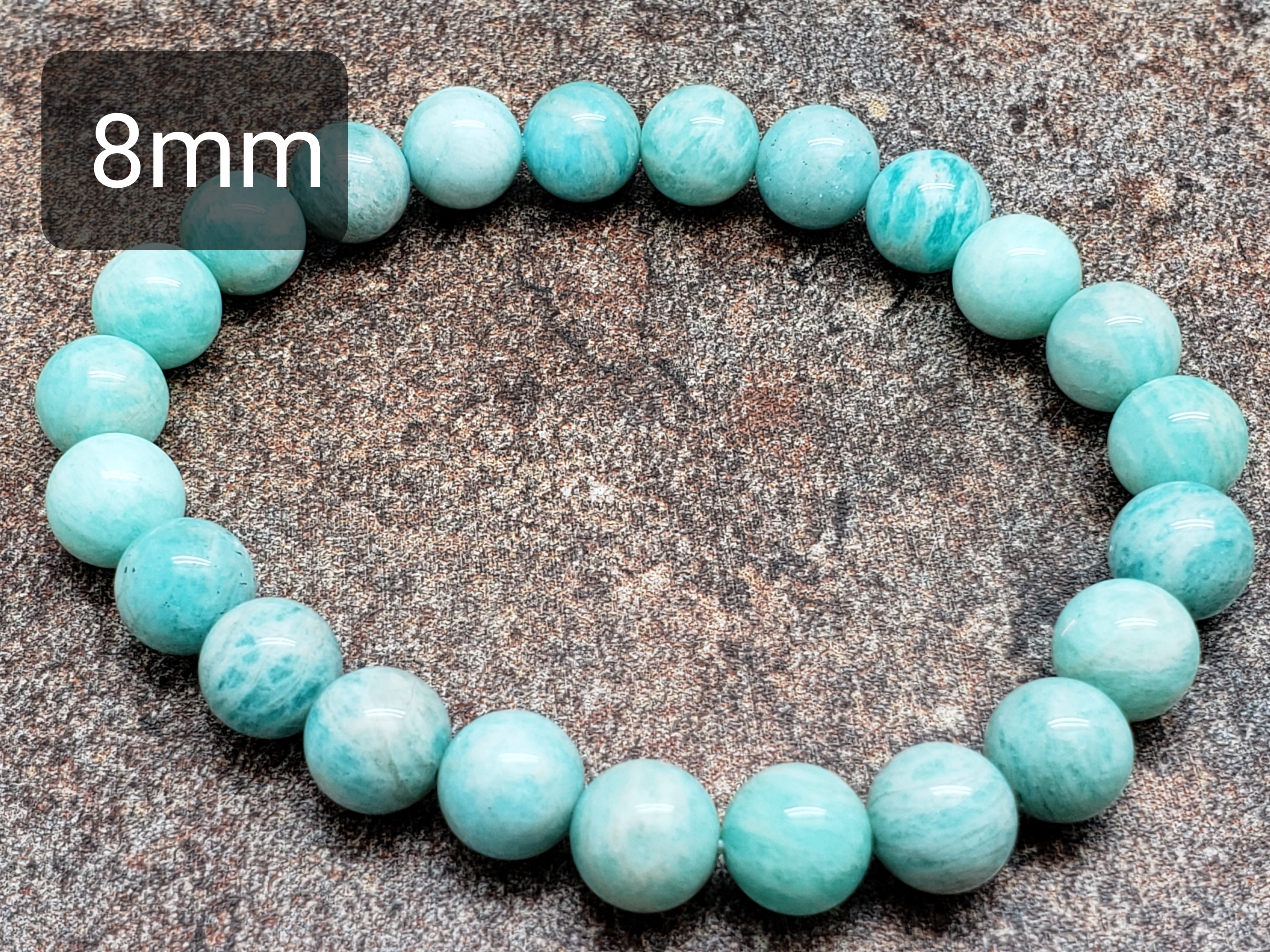 Count of 5 African Amazonite Bracelets, 7 inch