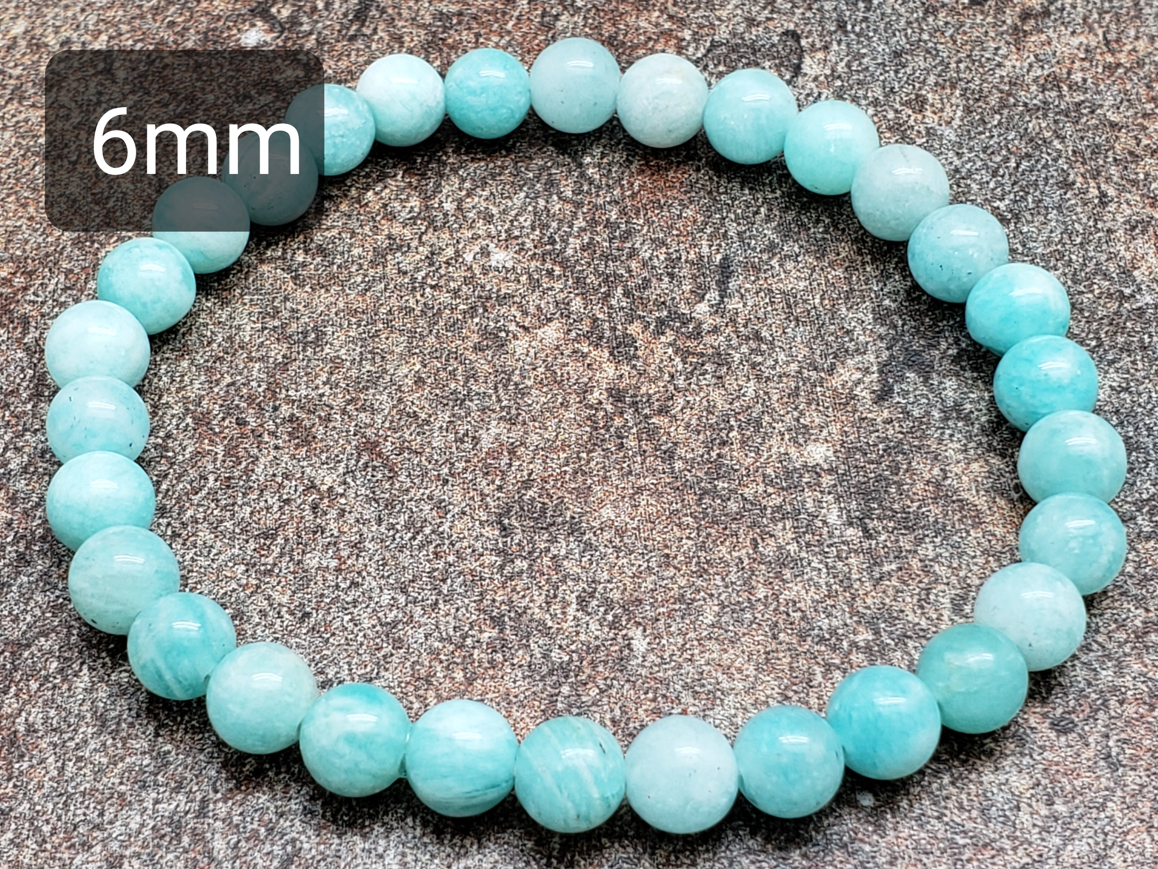 Count of 5 African Amazonite Bracelets, 7 inch