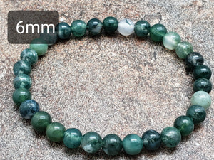 Count of 5 Moss Agate Bracelets, 7 inch