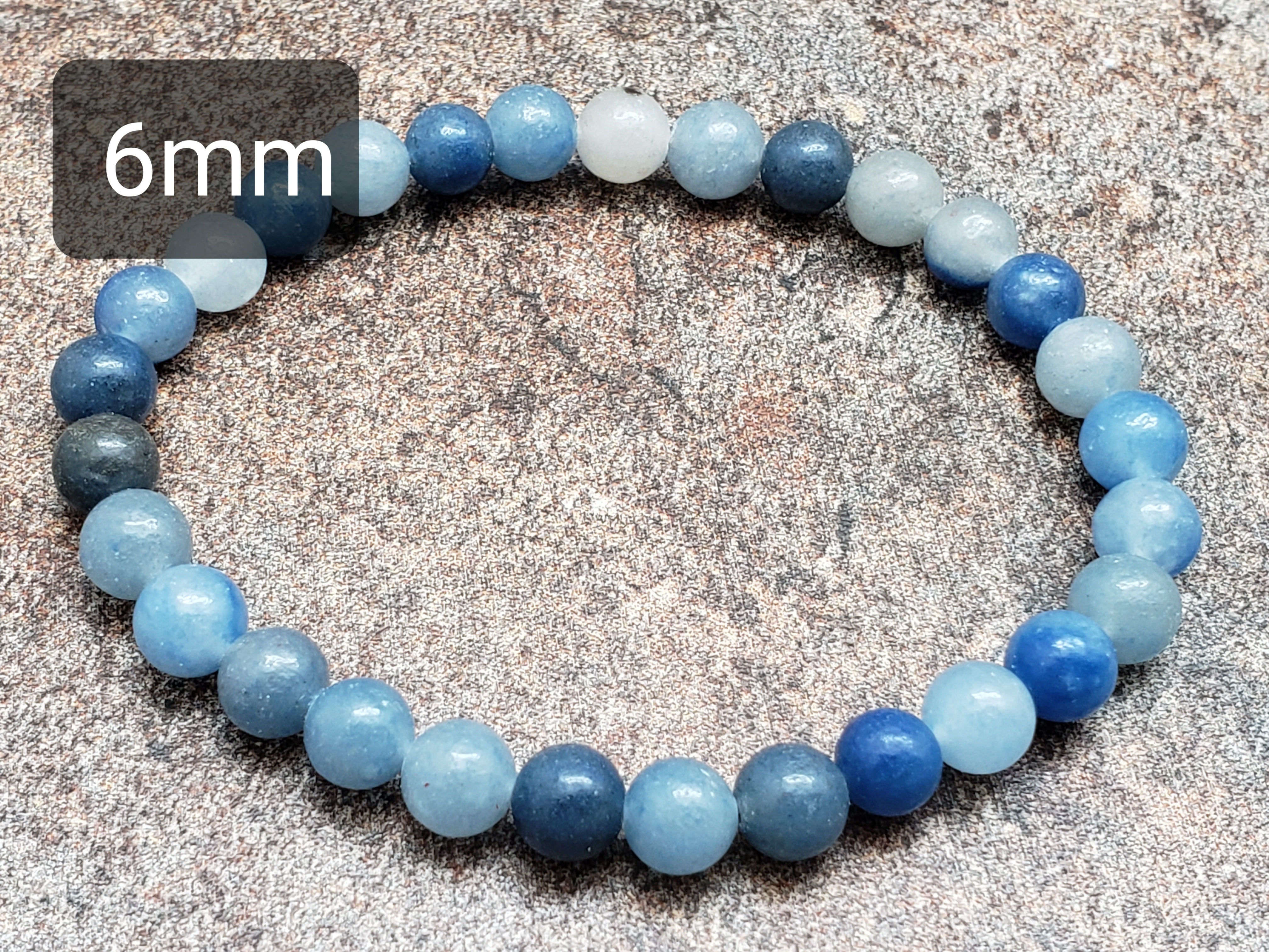 Count of 5 Blue Aventurine Bracelets, 7 inch