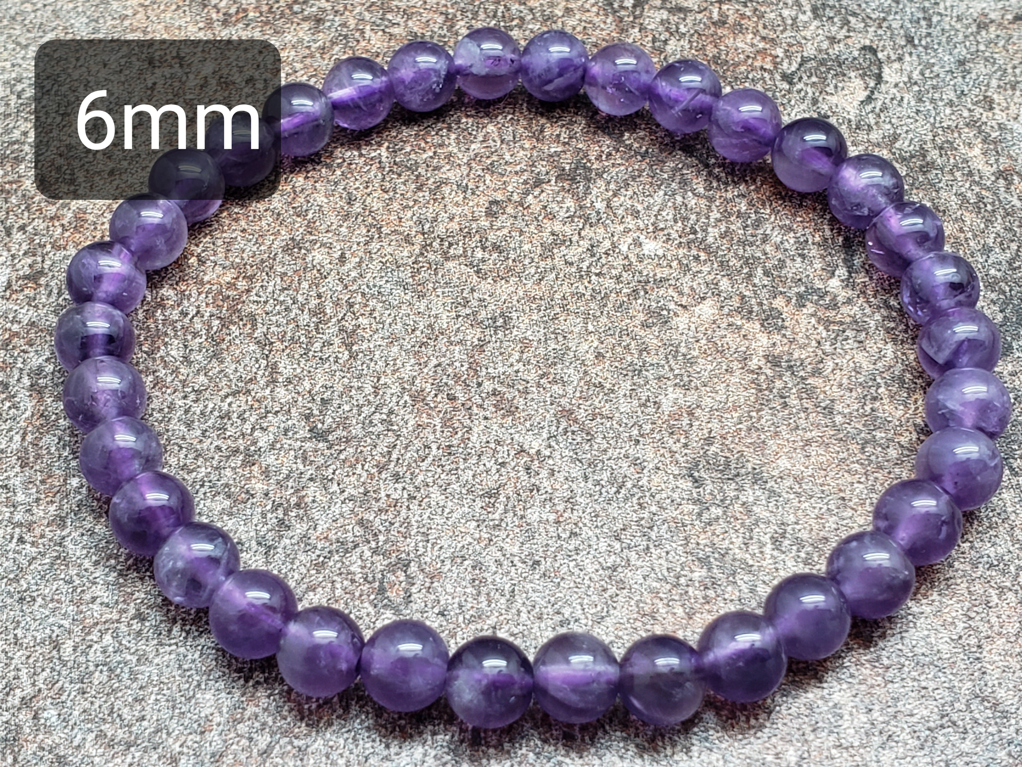 Count of 5 Amethyst Bracelets, 7 inch