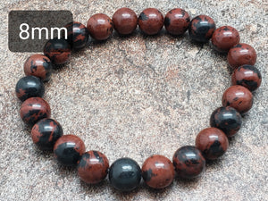 Count of 5 Mahogany Obsidian Bracelets, 7 inch