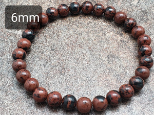 Count of 5 Mahogany Obsidian Bracelets, 7 inch