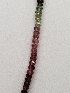 Shaded Watermelon Tourmaline Necklace, 18 inch with Sterling Silver Clasp & Chain